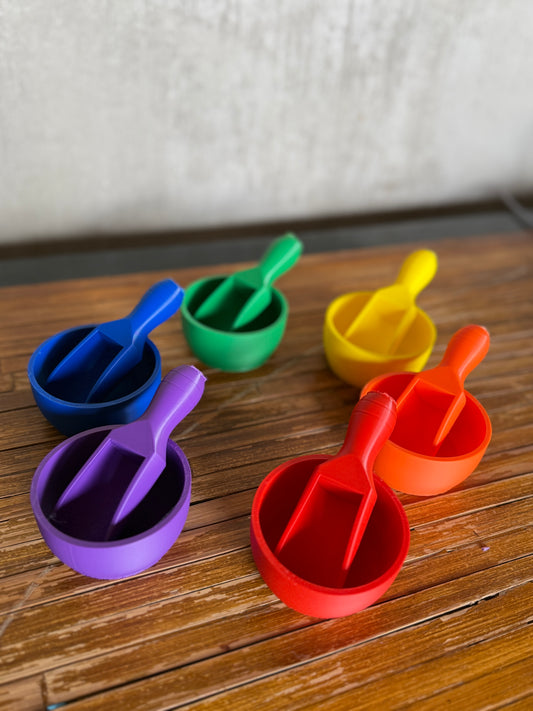 Pocillos y cucharas sensoriales