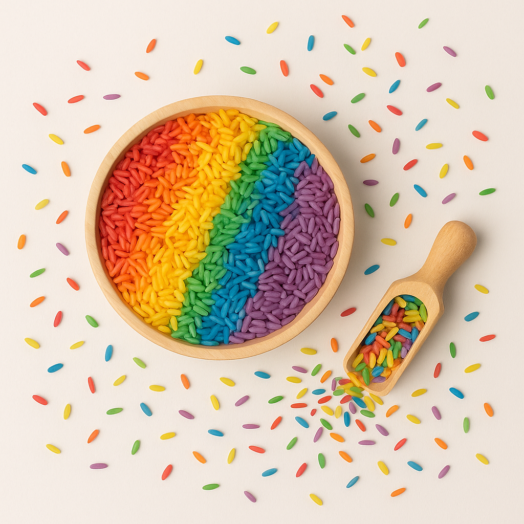 Arroz sensorial arcoiris